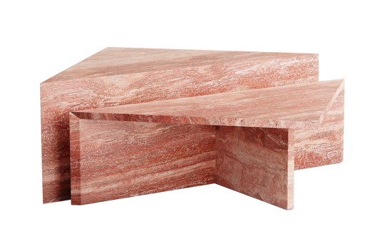 MAIE - bespoke travertine marble coffee table red