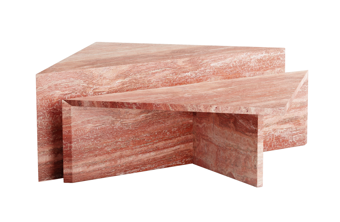 MAIE - bespoke travertine marble coffee table red